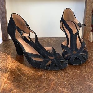 Vintage Black suede heels